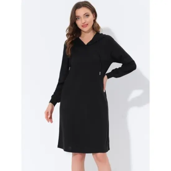 cheibear Womens Sleepwear Pajama Dress with Pockets Lounge Nightshirt Hoodies Nightgown image {2}