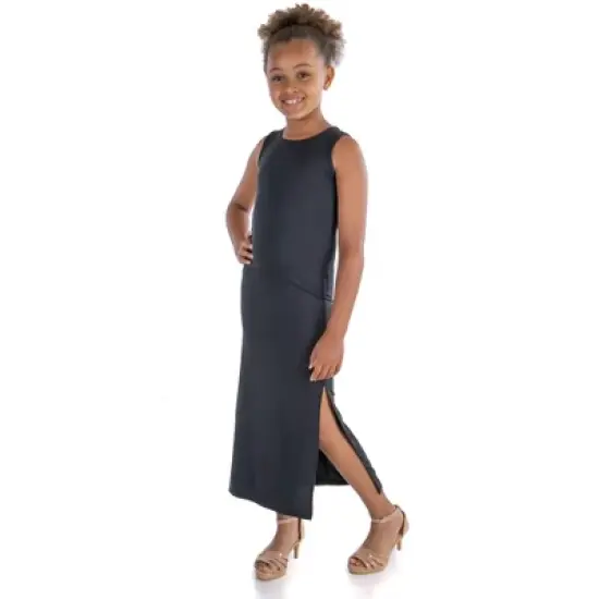 24seven Comfort Apparel Girls Side Slit Maxi Dress image {1}