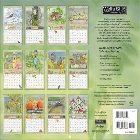 Lang 2024 Wall Calendar 12"x12" Garden Birds image {2}