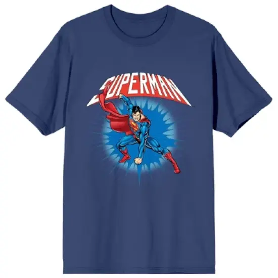 Superman Character Art Crew Neck Short Sleeve Navy Women's T-shirt image {3}