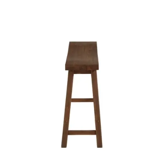 Saddle Design Wooden Bench with Grain Details - Benzara image {2}