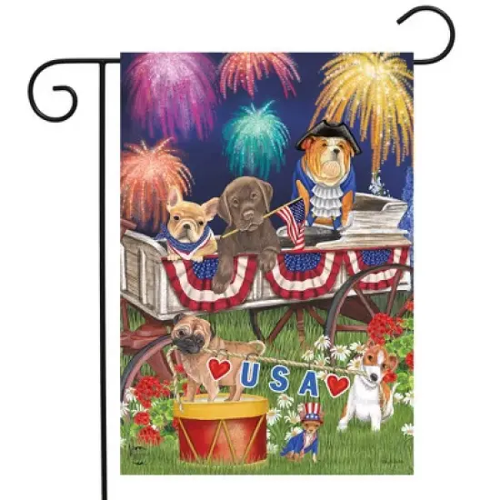 Briarwood Lane Garden Flag 12x18 For Outdoor Patriotic Pups Fourth of July Garden Flag Flags For Outside image {1}