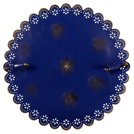 Sunnydaze Feathered Friends Iron Pedestal Bird Feeder- 26&rdquo; H - Blue image {6}