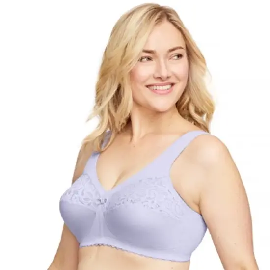 Glamorise Womens MagicLift Cotton Support Wirefree Bra 1001 Lilac image {2}