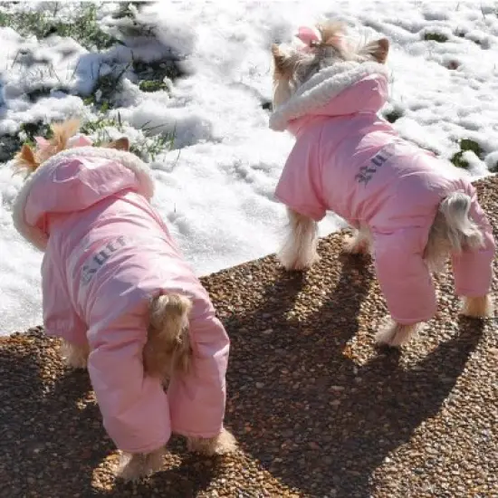 Dog Coat - "Ruffin' It" Snowsuit - Pink - Small (S) image {5}