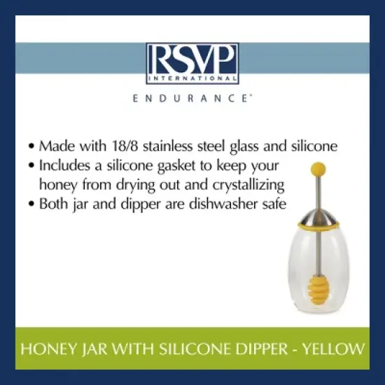 Rsvp Honey Jar With Silicone Dipper - Yellow image {6}