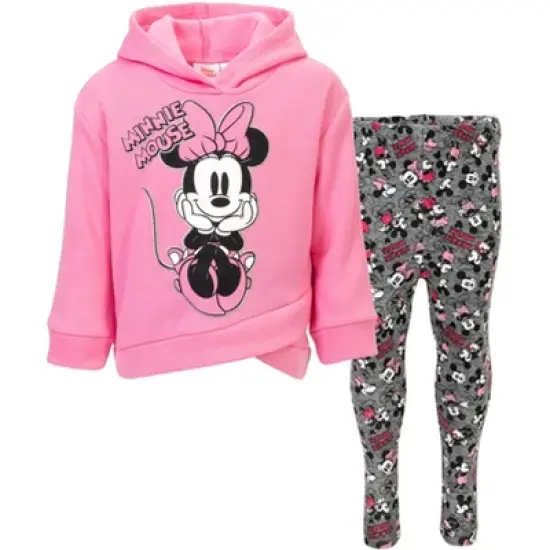 Disney Minnie Mouse Mickey Mouse Fleece Hoodie and Leggings Outfit Set Infant to Big Kid image {11}