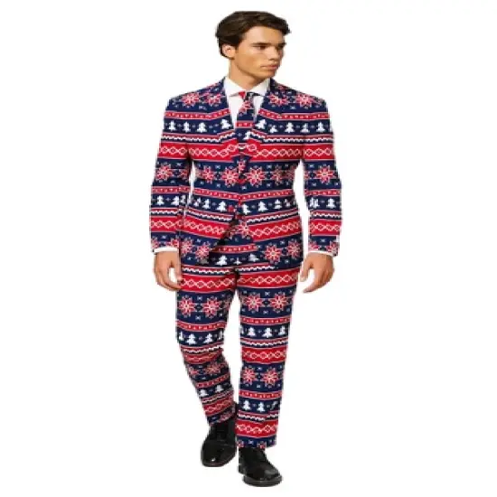 OppoSuits Men's Christmas Suit - Nordic Noel - Blue image {2}