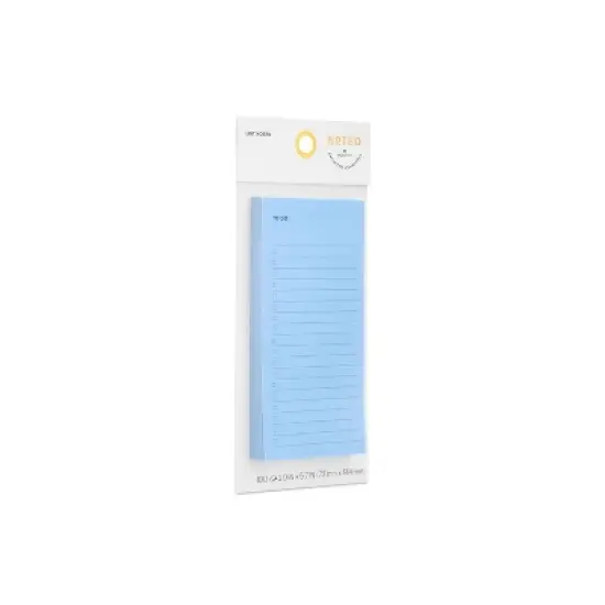 Noted by Post-it, Blue Lined Sticky Notepad: To Do List, 3x6 Inches, 100 Sheets, Uncoated Paper, Book Binding image {6}