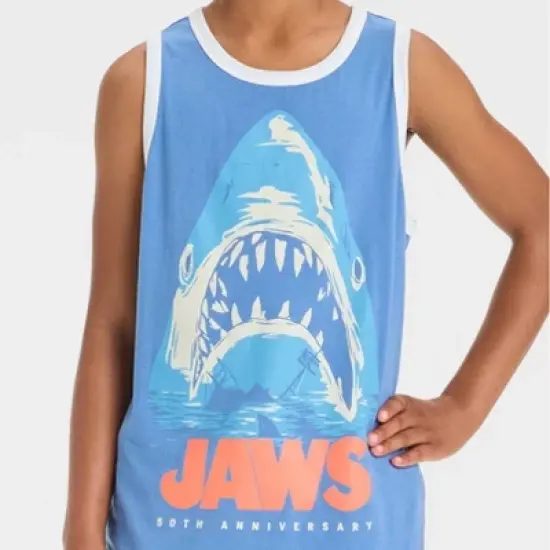 Boys' Jaws Graphic Tank Top - Blue image {1}