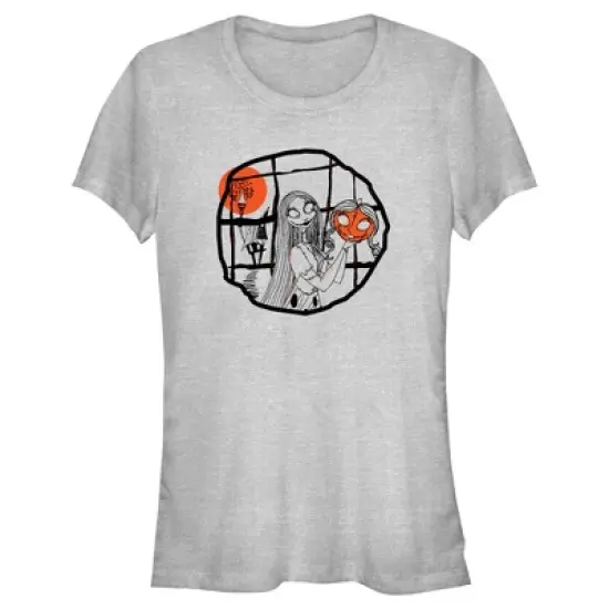 Junior's The Nightmare Before Christmas Halloween Sally Pumpkin Sketch T-Shirt image {3}