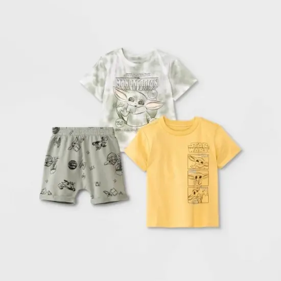 Toddler Boys' 3pc The Child Top and Bottom Set - Green/Gold image {5}