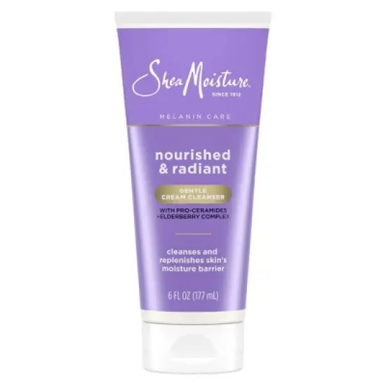 SheaMoisture Melanin Care Gentle Cream Cleanser, Nourished & Radiant with Pro-Ceramides & Elderberry Complex - 6 fl oz image {8}