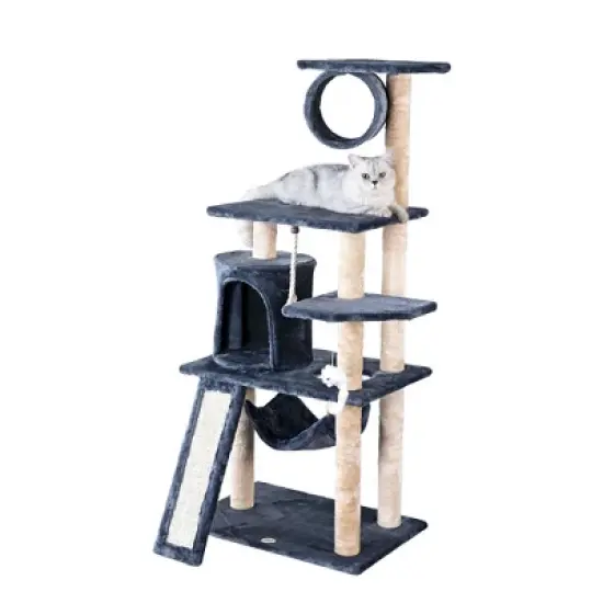 Go Pet Club 53" Kitten Cat Tree Condo with Scratching Board F711 image {4}