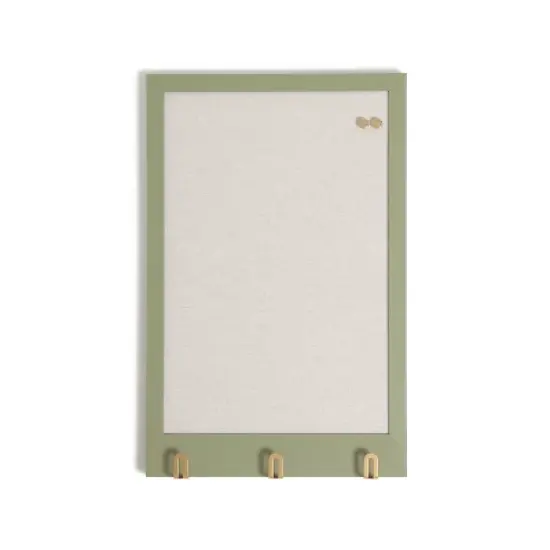 U Brands 11"x17" Modern Wall Organizer Center Linen Bulletin Forest Fog image {7}