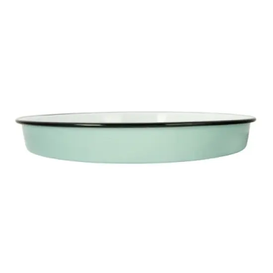 Storied Home 15" Round "Gather Together to Each and Make Memories" Enameled Metal Tray with Cut-out Handles image {3}