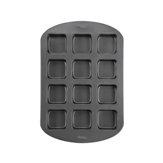 Wilton Ultra Bake Pro 12 Cavity Brownie Bar Pan: Steel Square Baking Pan, Dishwasher-Safe, Silicone Surface image {1}