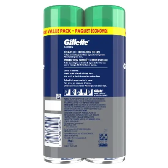 Gillette Series Sensitive Soothing with Aloe Vera Men's Shave Gel - 7oz/2pk image {9}