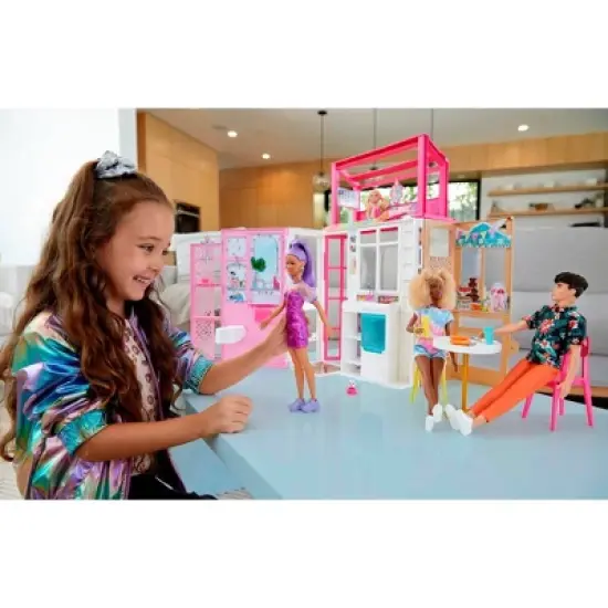 Barbie Dollhouse Playset - 2 Levels & 4 Play Areas image {1}