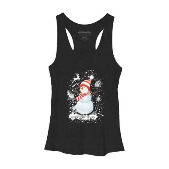 Women's Design By Humans Christmas snowman By werant Racerback Tank Top image {3}