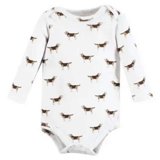 Hudson Baby Infant Boy Cotton Long-Sleeve Bodysuits, Boy Dogs 7-Pack image {6}