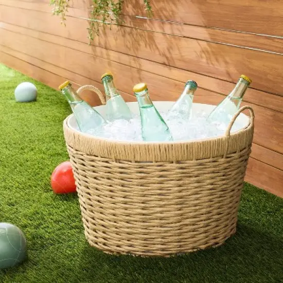 23L Woven Wrapped Metal Beverage Tub - Hearth & Hand&trade; with Magnolia image {1}