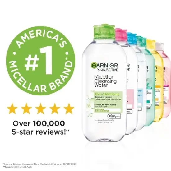 Garnier Mattifying Micellar Water Makeup Remover for Oily Skin - 13.5 fl oz image {7}