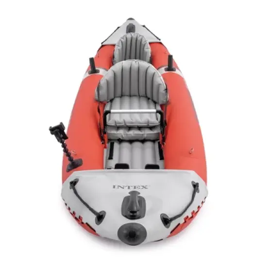 Intex Excursion Pro Inflatable 2 Person Vinyl Kayak with 2 Oars and Pump - Red image {2}