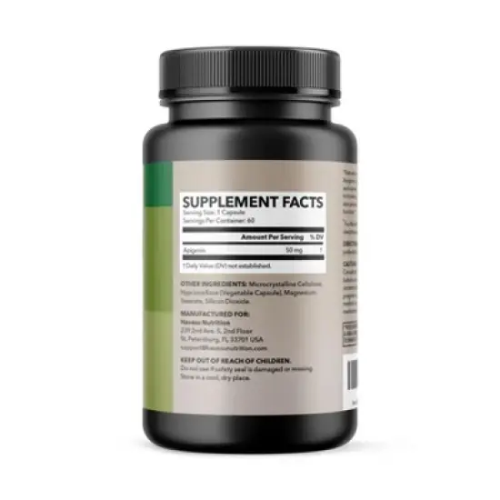 Apigenin Capsules 50mg, Sleep, Cognitive & Prostate Health Support Supplement, Chamomile Flavonoid for Relaxation, Havasu Nutrition, 60ct image {2}