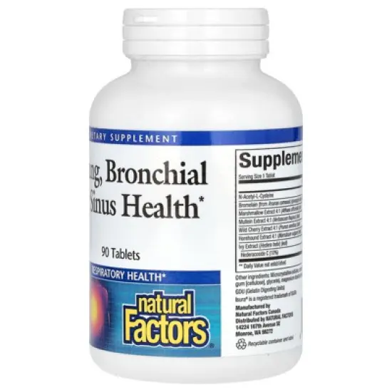 Natural Factors Lung, Bronchial & Sinus Health, 90 Tablets image {3}