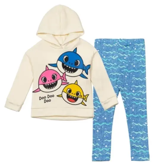 Pinkfong Baby Shark Fleece Hoodie & Leggings White/Blue  image {7}