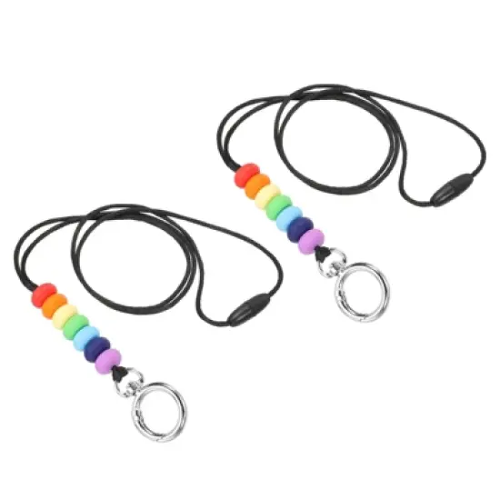 Unique Bargains Wear-resistant Lightweight ID Cards Silicone Beaded Lanyards image {6}
