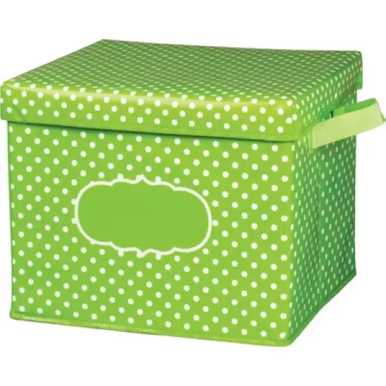 Teacher Created Resources&reg; Lime Polka Dots Storage Box, Pack of 2 image {1}