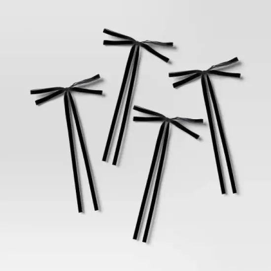 4ct Faux Velvet Fabric Christmas Decorative Bow - Wondershop&trade; image {3}