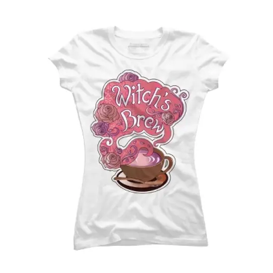 Junior's Design By Humans Witch's Brew Cup of Coffee Pretty Halloween Concoction Shirt By TronicTees T-Shirt image {3}