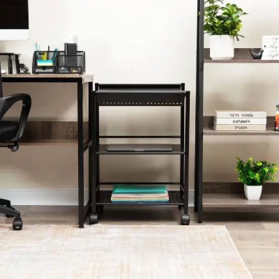 Mind Reader 3-Tier Cart with Covered Compartment Organizer Metal image {12}