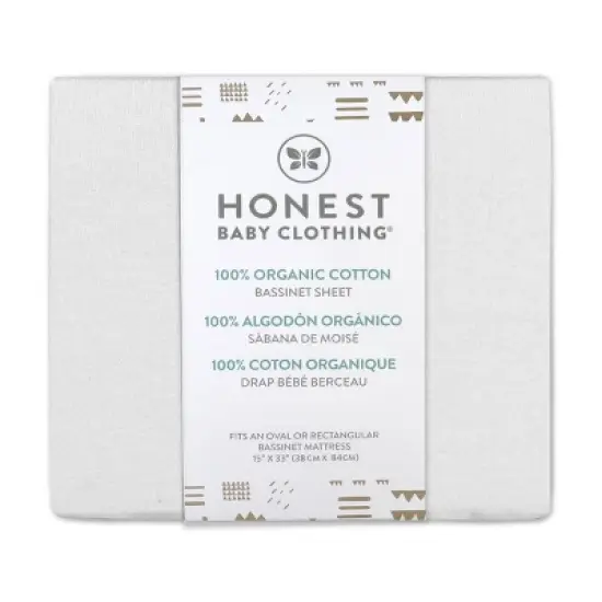 Honest Baby Organic Cotton Bassinet Sheet - White image {1}