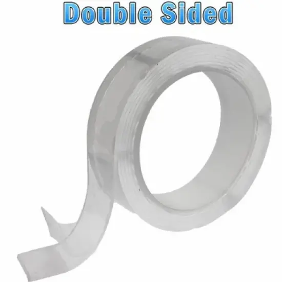 5 Star Super Deals 2pc Magic Gel Nano Silicone Extreme Grip Tape - Double-sided Reusable Washable Traceless Removable Grip Adhesive Clear Gel Tape image {2}