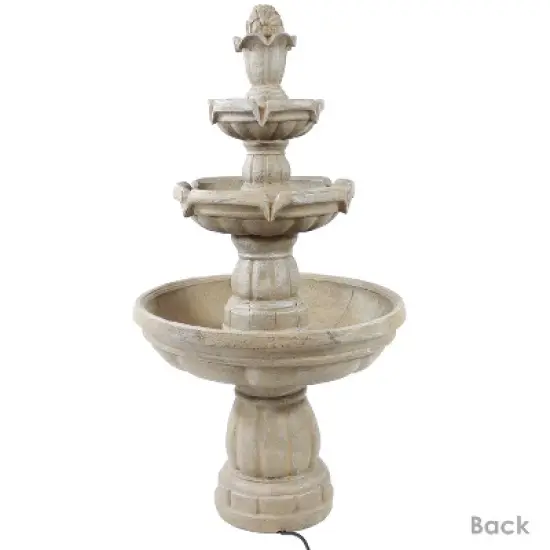 Sunnydaze 48"H Electric Fiberglass 3-Tier Outdoor Water Fountain image {6}