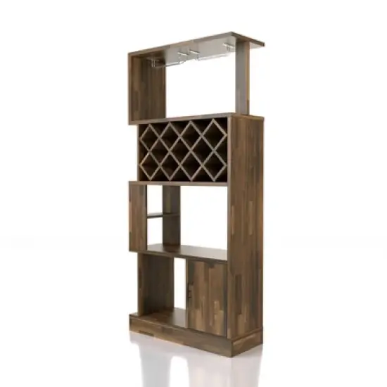 Wellster Wine Cabinet for 11 Wine Bottles and Stemware Rack - miBasics image {4}