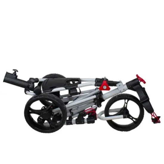 Northlight 48" White and Black Easy Folding 3 Wheel Golf Bag Push Cart image {6}