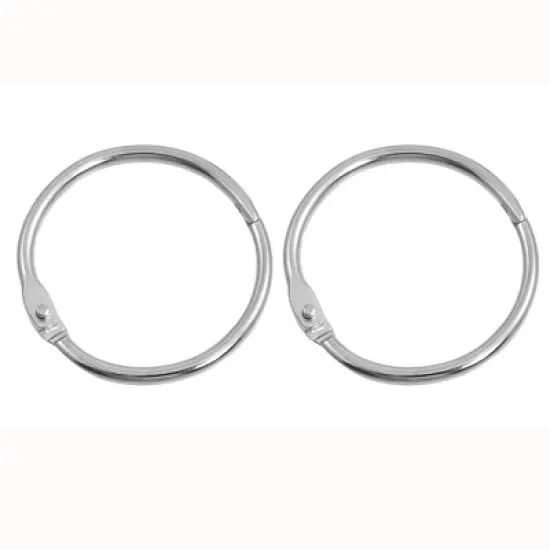 Unique Bargains Notebook File Metal Round Shape Loose Leaf Ring Silver Tone 1.5" Outer Dia 5 Pcs image {1}