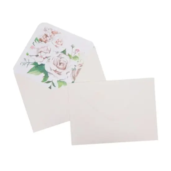 Paper Junkie 50 Pack Ivory A7 Envelopes with Floral Liner, for Thank You Cards, Invitations, 5.2 x 7.2 in image {4}