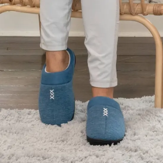 Isotoner Women's Marisol Microsuede & Heathered Knit Hoodback Slippers image {5}