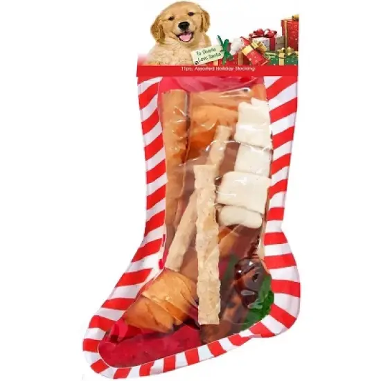 Pet Factory Holiday American Beefhide Rawhide Dog Stocking Assortment-11pc image {2}