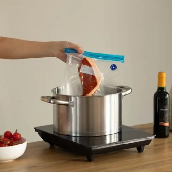 Basicwise Handheld Vacuum Sealer with Reusable Bags &ndash; Airtight Food Storage, Sous Vide, Fridge Prep & Kitchen Organization image {3}