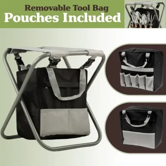 Gardening Tool Set and Stool, Gray image {4}