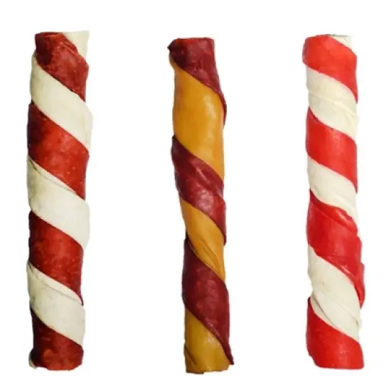 Nutri Chomps Pork Chomps Assorted Flavors Twist Chewy Treats Dog Treats - 12ct image {4}