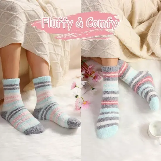 Autumn Winter Fuzzy Socks Womens Cozy Fluffy Warm Socks for Women Mom,Birthday Christmas Gifts for Her image {4}