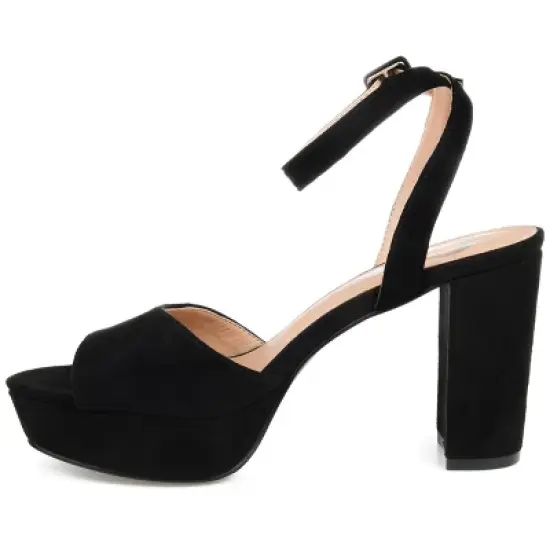 Journee Collection Womens Nairri Open Toe High Block Heel Pumps image {1}